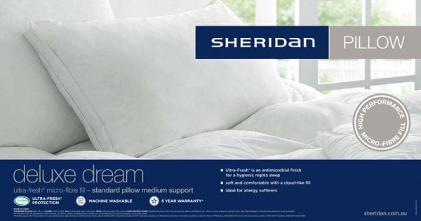 Sheridan pillow with Ultra-Fresh